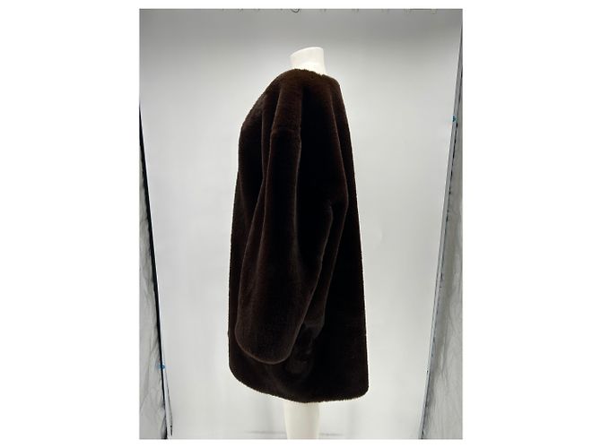 Autre Marque Abrigo de piel marrón THE FRANKIE SHOP Castaño - vista 3
