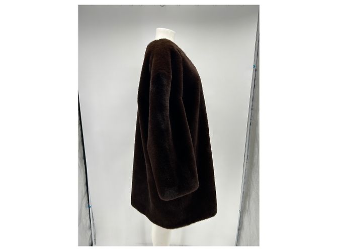 Autre Marque Abrigo de piel marrón THE FRANKIE SHOP Castaño - vista 4