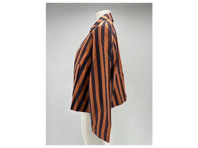 Autre Marque Blazer de algodón a rayas naranja MARAVIC COLLECTION - vista 3