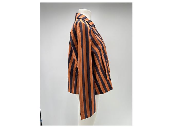 Autre Marque Blazer de algodón a rayas naranja MARAVIC COLLECTION - vista 4