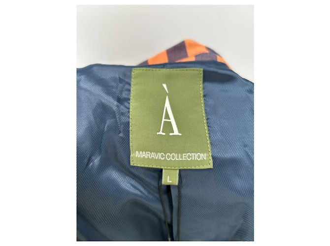 Autre Marque Blazer de algodón a rayas naranja MARAVIC COLLECTION - vista 5