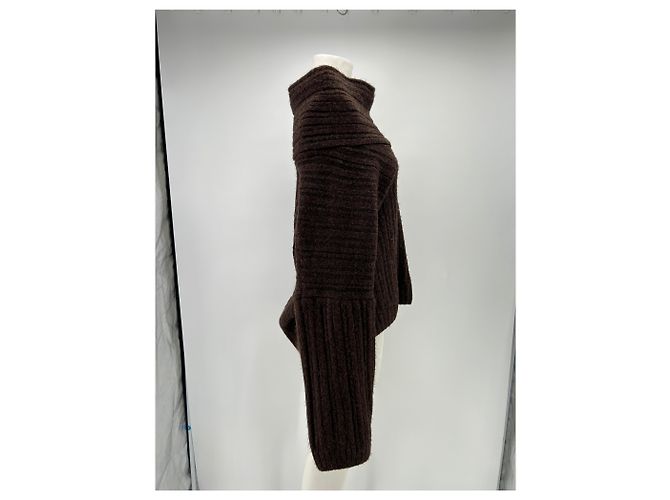 Autre Marque Pull en polyester marron - vue 4