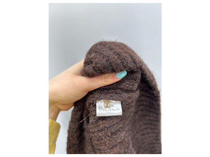 Autre Marque Pull en polyester marron - vue 6