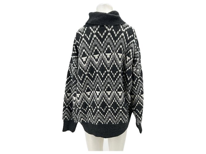 Autre Marque Pull col montant gris - vue 2