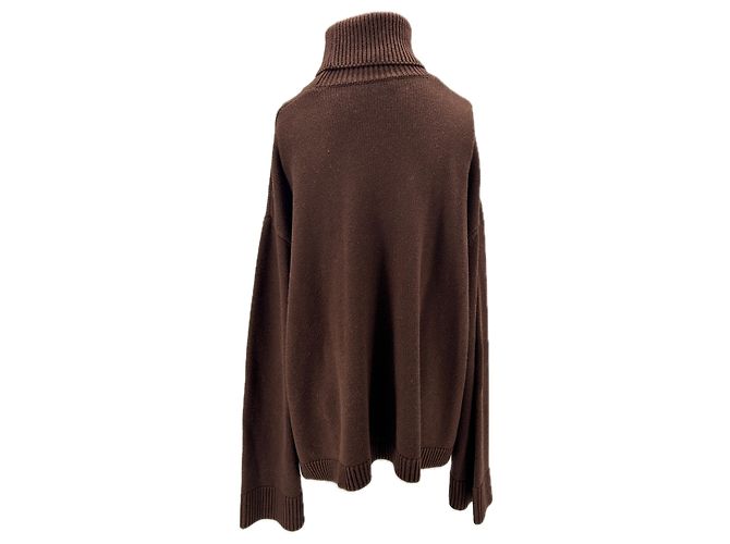 Autre Marque Pull col roulé marron - vue 2