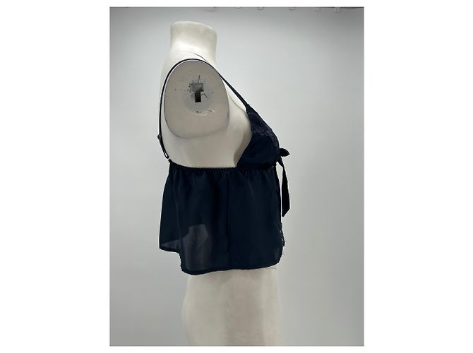 Autre Marque Top halter con pizzo blu navy KAT THE LABEL - vista 4