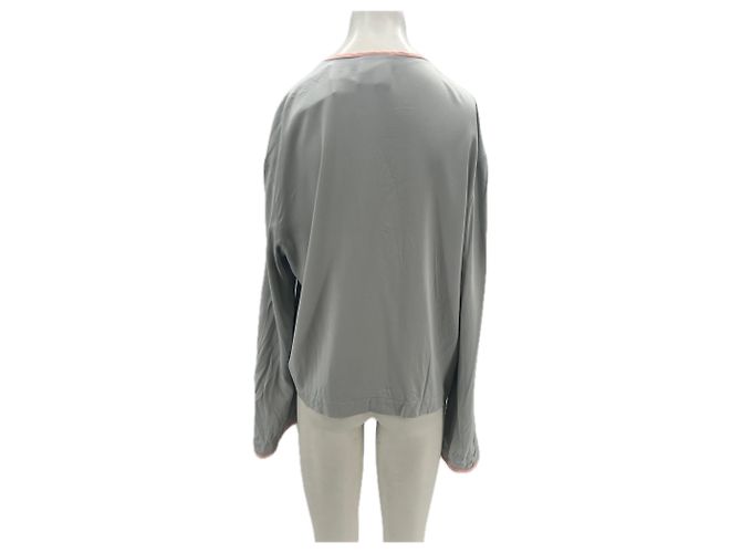 Autre Marque Graue Bluse mit rosa Schleife - Ansicht 2