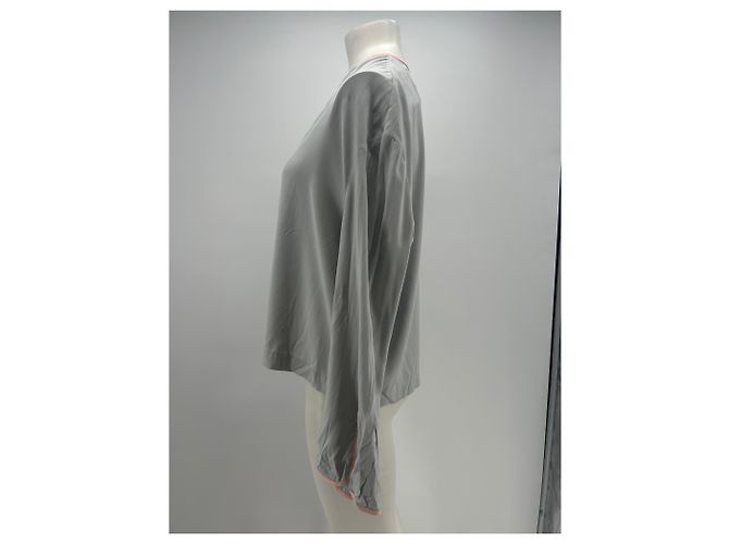 Autre Marque Graue Bluse mit rosa Schleife - Ansicht 3