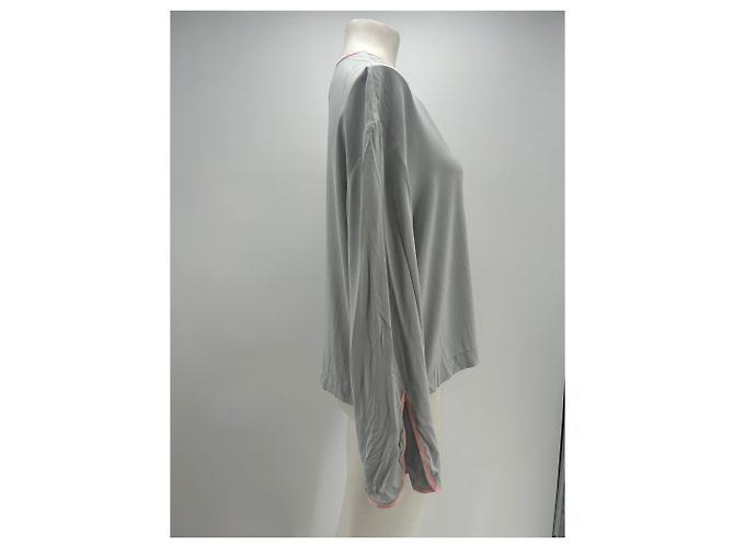Autre Marque Graue Bluse mit rosa Schleife - Ansicht 4
