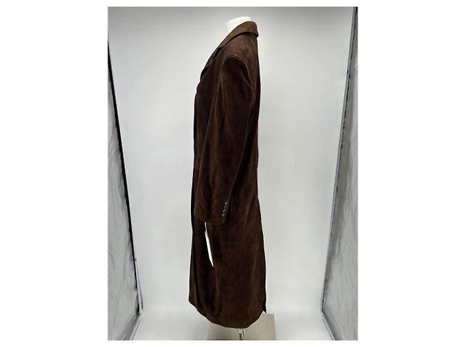 Autre Marque Brauner Wildleder Mantel - Ansicht 3