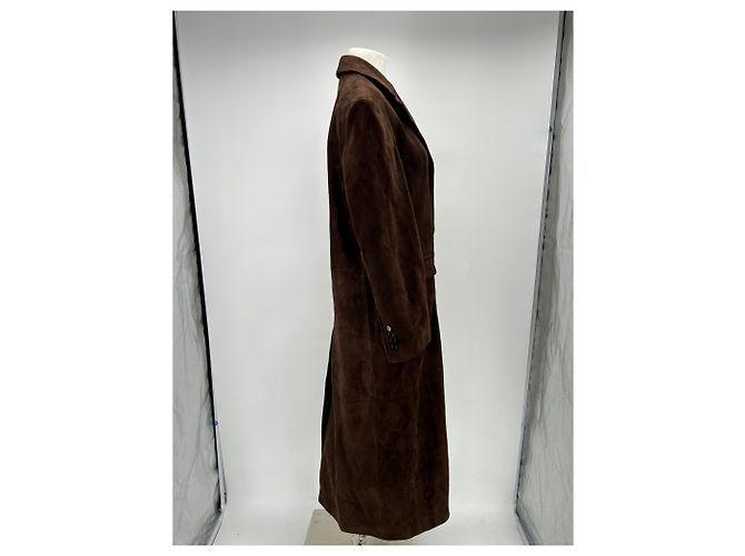 Autre Marque Brauner Wildleder Mantel - Ansicht 4