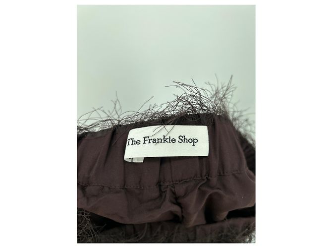 Autre Marque Pantalón marrón con flecos Castaño - vista 3