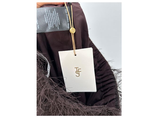 Autre Marque Pantalón marrón con flecos Castaño - vista 4