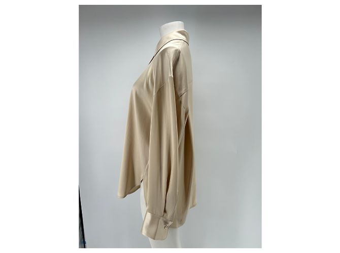 Autre Marque Satinierte Bluse beige - Ansicht 3