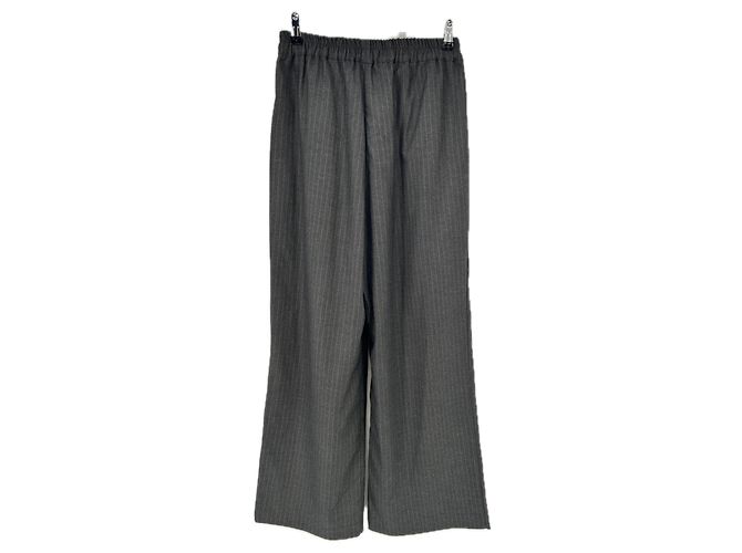 Autre Marque Pantalone grigio a sottili righe - vista 2