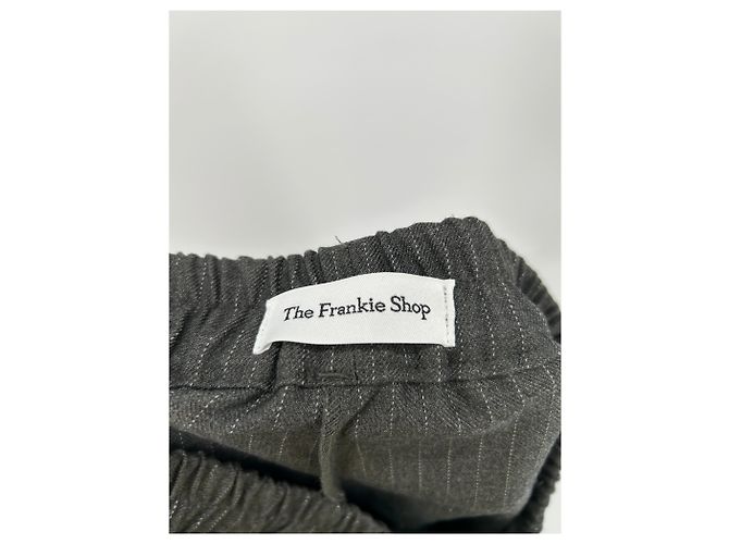 Autre Marque Pantalone grigio a sottili righe - vista 3