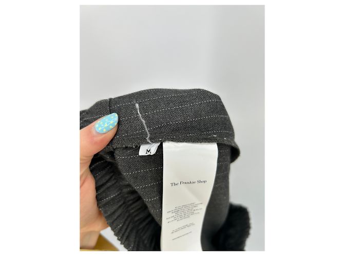 Autre Marque Pantalone grigio a sottili righe - vista 4