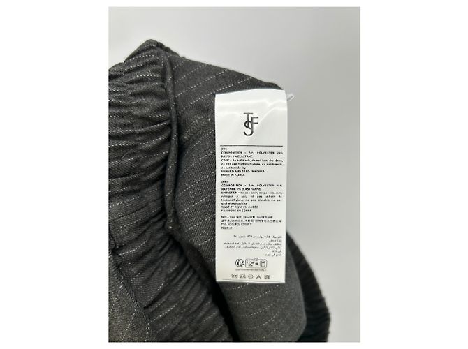 Autre Marque Pantalone grigio a sottili righe - vista 5