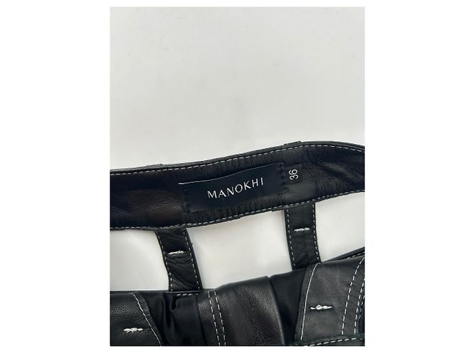 Autre Marque MANOKHI Lederhose schwarz - Ansicht 3