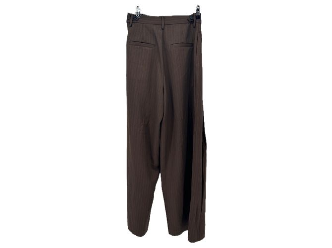 Autre Marque Pantalón marrón a rayas Castaño - vista 2