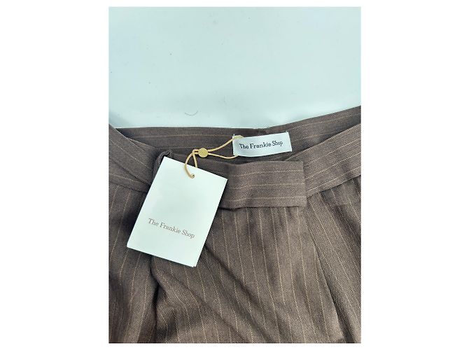 Autre Marque Pantalón marrón a rayas Castaño - vista 3