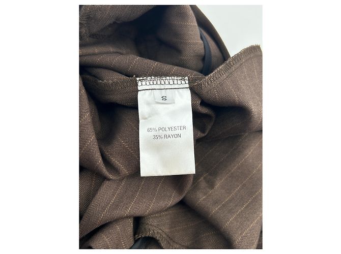 Autre Marque Pantalón marrón a rayas Castaño - vista 4