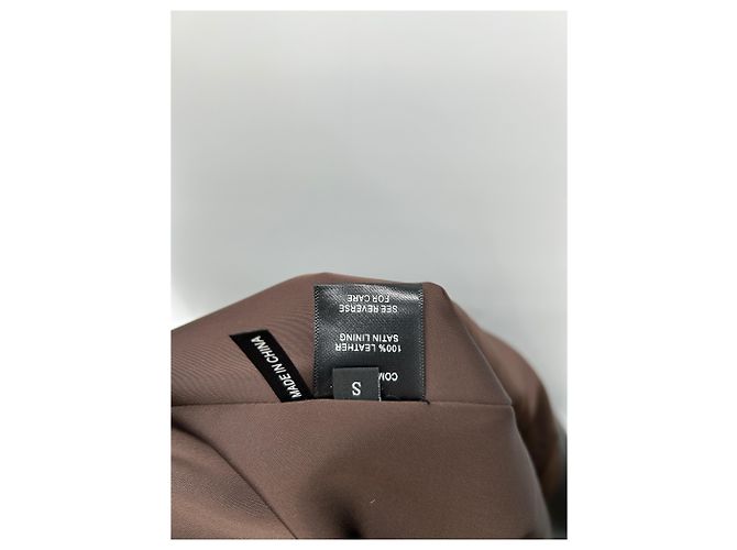 Autre Marque Brauner Leder-Trenchcoat - Ansicht 6