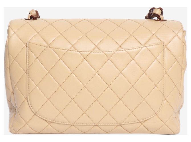 Chanel Beige Vintage 2000 Lammleder Klappentasche Braun - Ansicht 3