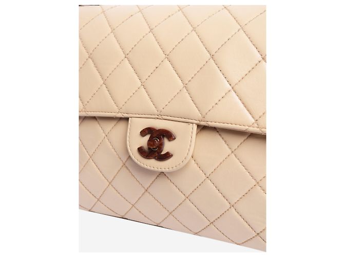 Chanel Beige Vintage 2000 Lammleder Klappentasche Braun - Ansicht 6