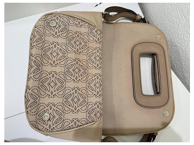 Loewe Borsa a tracolla Anagram Coated Canvas Kite Baguette Rosa Beige Grigio - vista 12