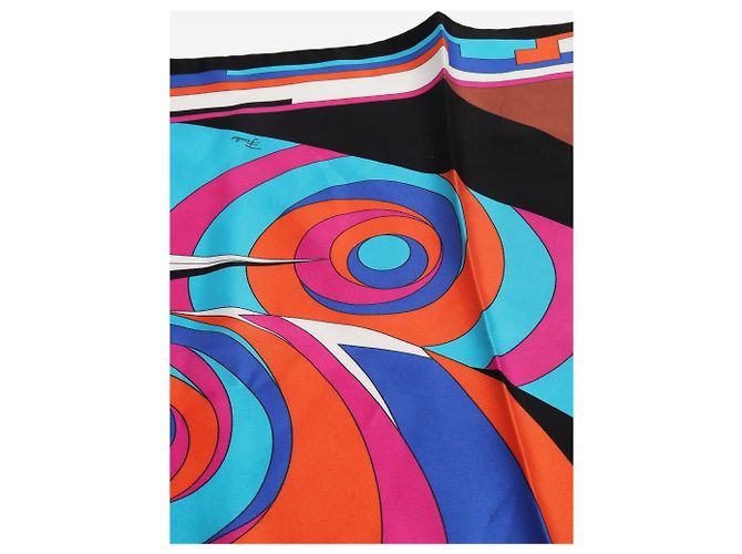 Emilio Pucci Sciarpa in seta stampata multicolore - vista 3