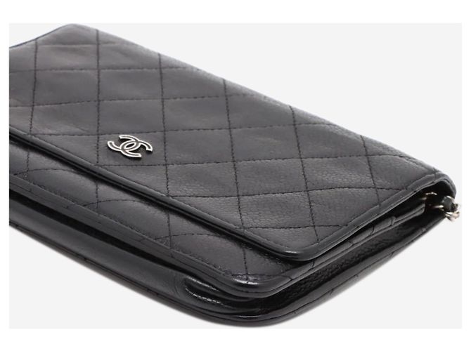 Chanel Portafoglio con catena in caviar nero 2016 - vista 4