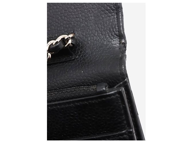 Chanel Portafoglio con catena in caviar nero 2016 - vista 7