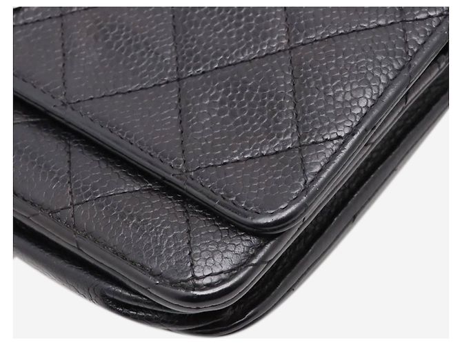 Chanel Portafoglio con catena in caviar nero 2016 - vista 8