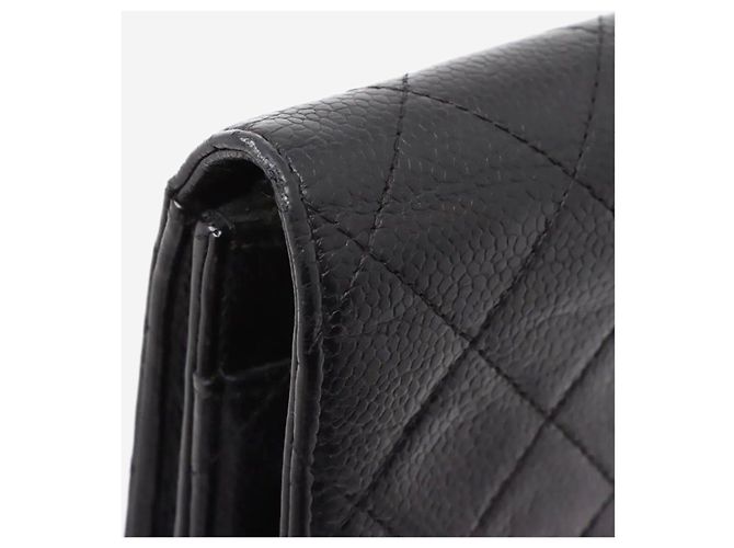 Chanel Portafoglio con catena in caviar nero 2016 - vista 9