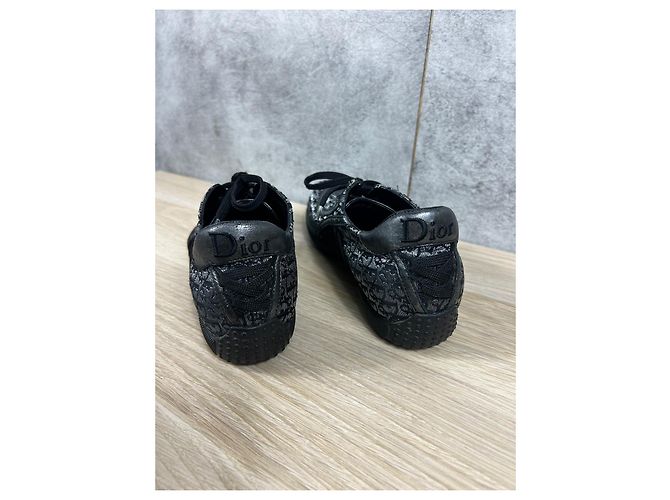 Dior Monogram Low-Top-Sneaker - Schwarzer Canvas & Leder - Ansicht 4