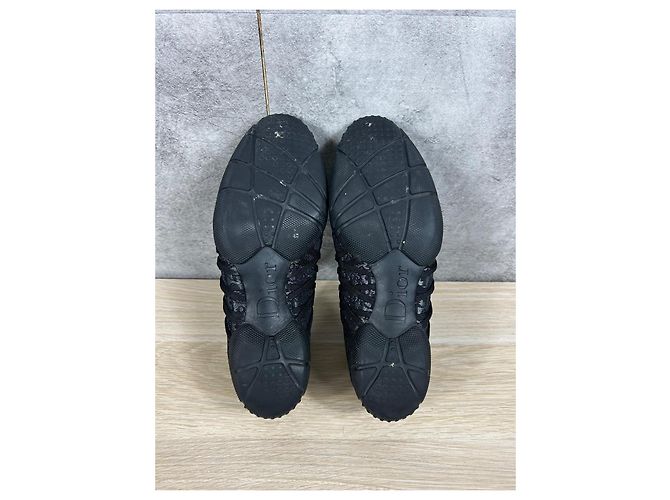 Dior Monogram Low-Top-Sneaker - Schwarzer Canvas & Leder - Ansicht 7