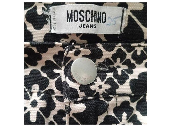 Pantalones Moschino Jeans estampado floral blanco y negro - vista 3