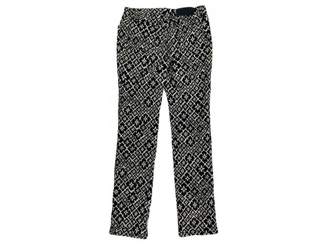 Pantalones Moschino Jeans estampado floral blanco y negro - vista 5