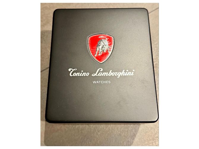 Tonino Lamborghini Cuscinetto Relógio Automático Preto Vermelho Hardware prateado - vista 13