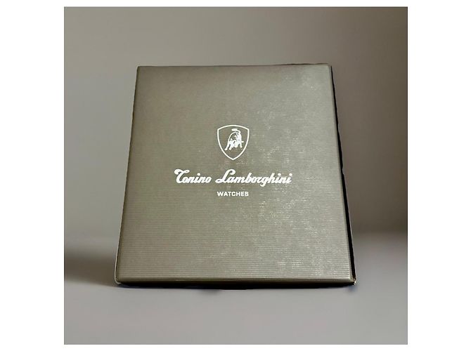 Tonino Lamborghini Cuscinetto Relógio Automático Preto Vermelho Hardware prateado - vista 17