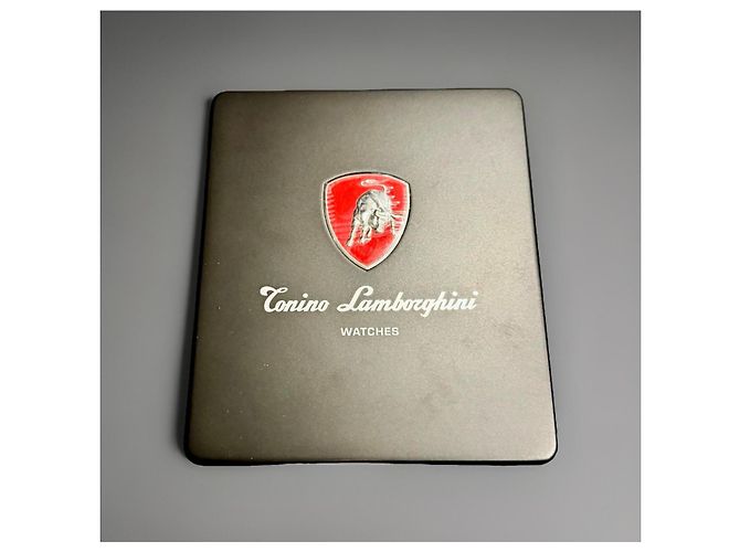 Tonino Lamborghini Cuscinetto Relógio Automático Preto Vermelho Hardware prateado - vista 18