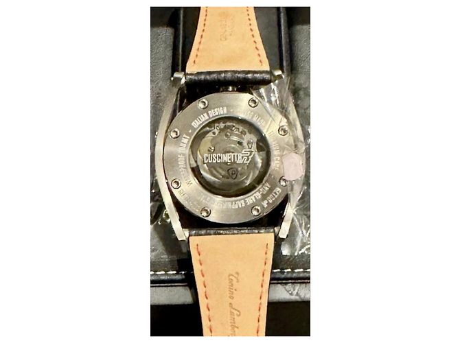 Tonino Lamborghini Cuscinetto Relógio Automático Preto Vermelho Hardware prateado - vista 19