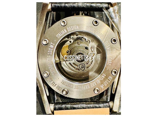 Tonino Lamborghini Cuscinetto Relógio Automático Preto Vermelho Hardware prateado - vista 4