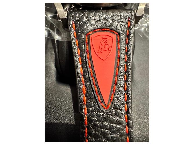 Tonino Lamborghini Cuscinetto Relógio Automático Preto Vermelho Hardware prateado - vista 7