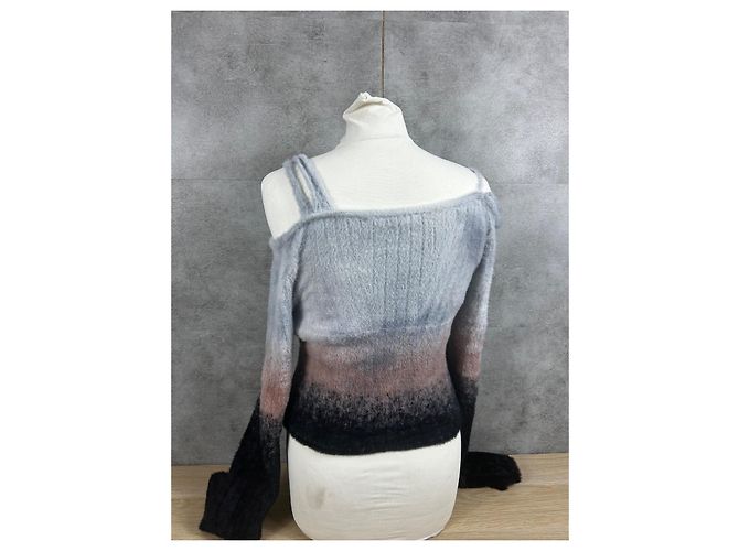 Autre Marque Pull Ottolinger degradê ombros abertos Preto Rosa Cinza Cinza antracite - vista 3