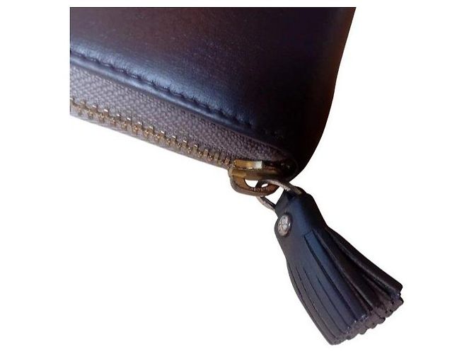 Anya Hindmarch Cartera de cuero marrón con cierre de cremallera - vista 5