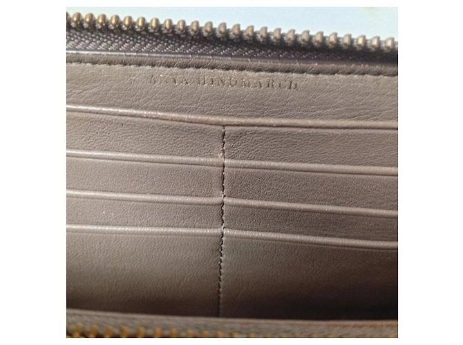 Anya Hindmarch Cartera de cuero marrón con cierre de cremallera - vista 6