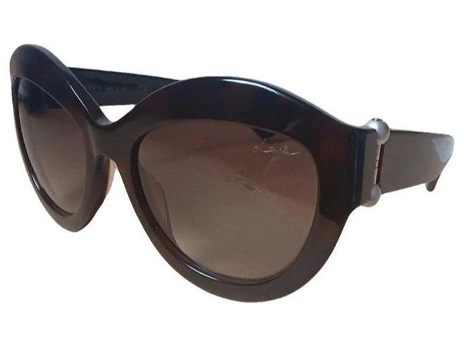 Gafas de sol Lanvin de acetato marrón con perlas Castaño - vista 2