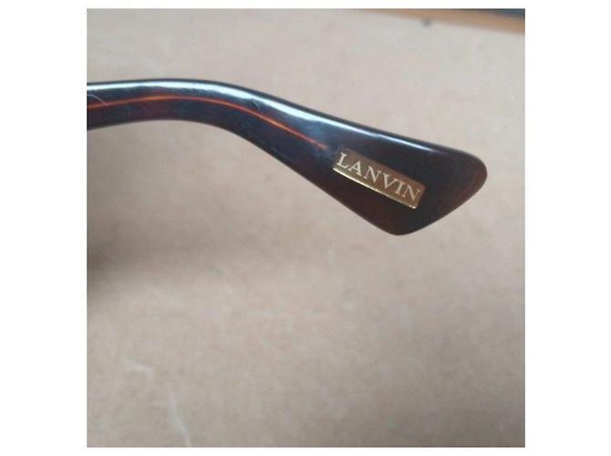 Gafas de sol Lanvin de acetato marrón con perlas Castaño - vista 4
